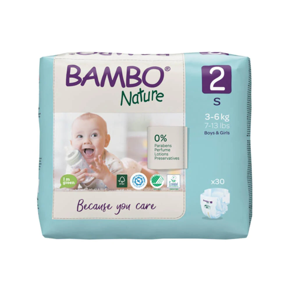 Bambo Nature Premium Baby Tape Diapers for New Born Baby, S Size (3-6 Kgs)