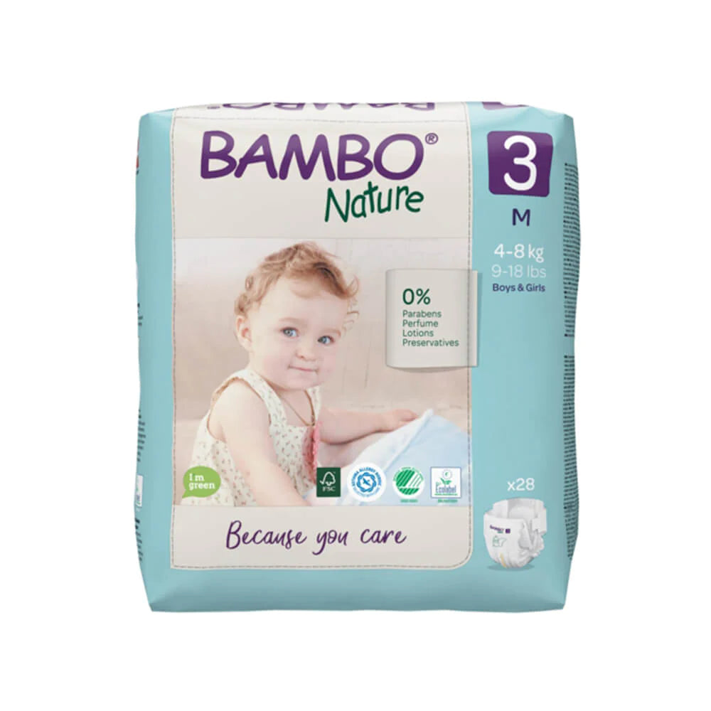 Bambo Nature Premium Baby Tape Diapers for New Born Baby, M Size (4-8 Kgs)