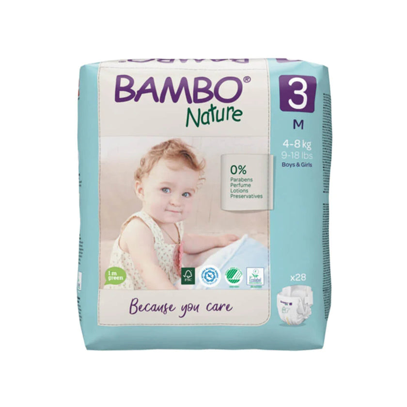 Bambo Nature Premium Baby Tape Diapers for New Born Baby, M Size (4-8 Kgs)