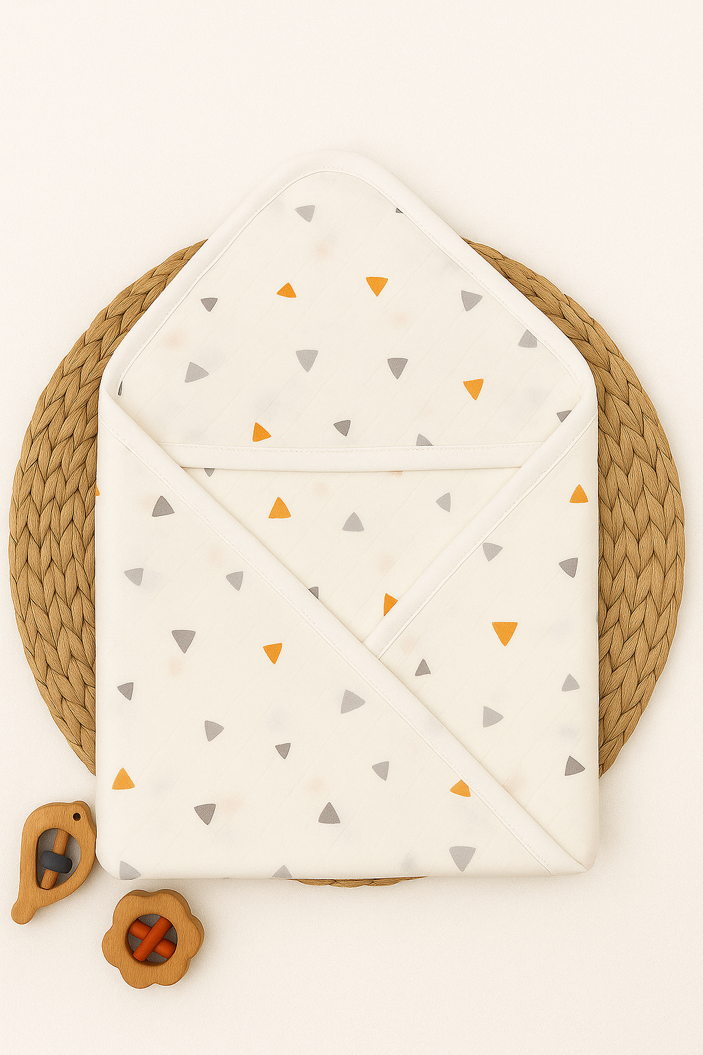 Tiny Triangles Double-Layer Hooded Towel - Mamadada