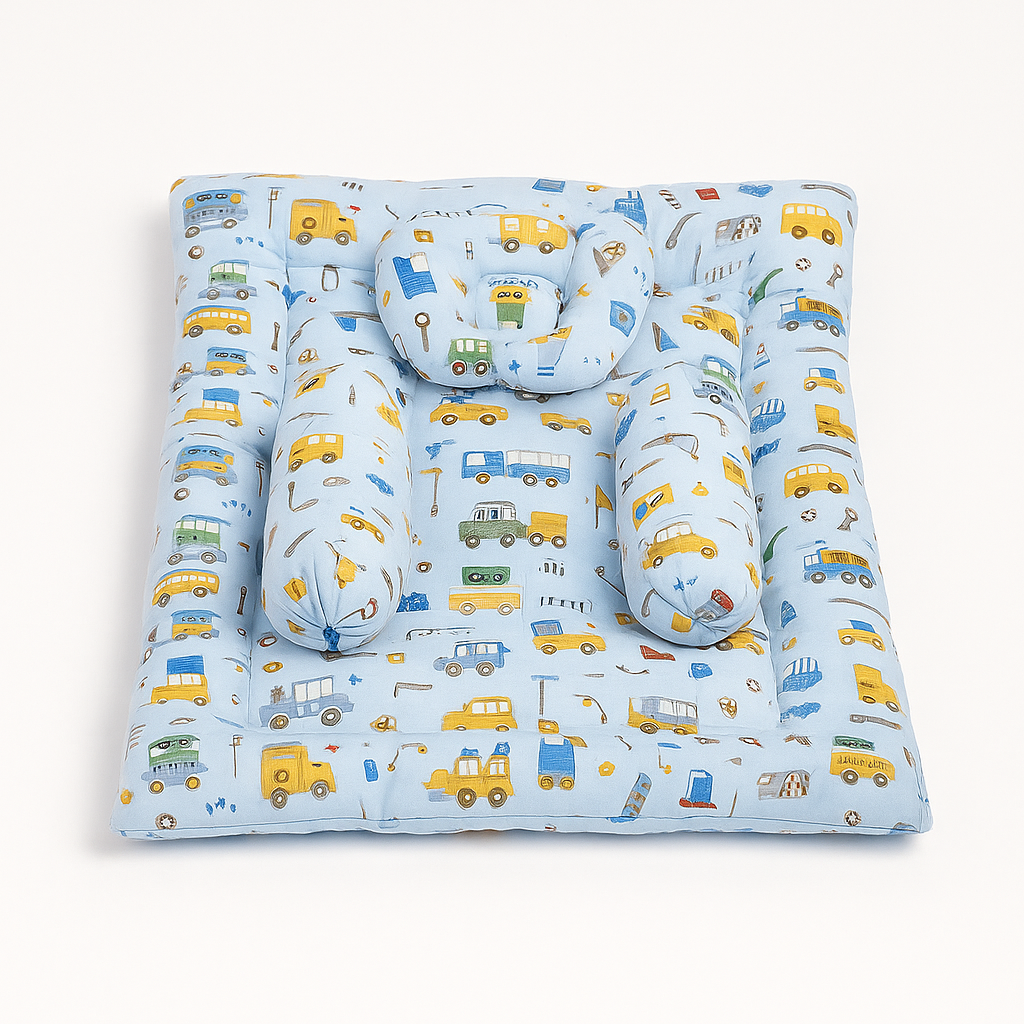 3-in-1 Baby Bedding Combo Set – Mosquito Net Bed, Bolster Bed & Carry Nest