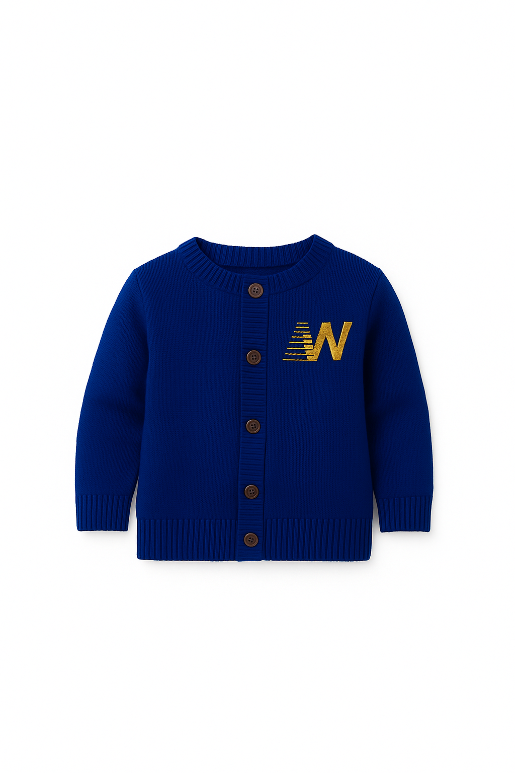 Alphabet W Embroidered Cardigan – Royal Blue