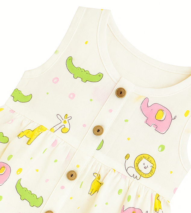 Jungle Friends Muslin Frock