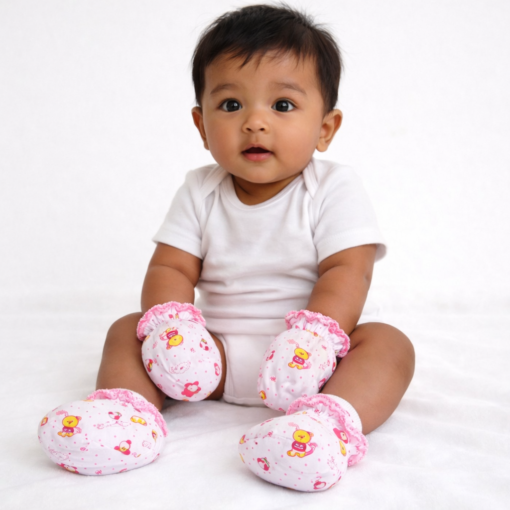Pink Snuggle Newborn Mittens & Booties Set