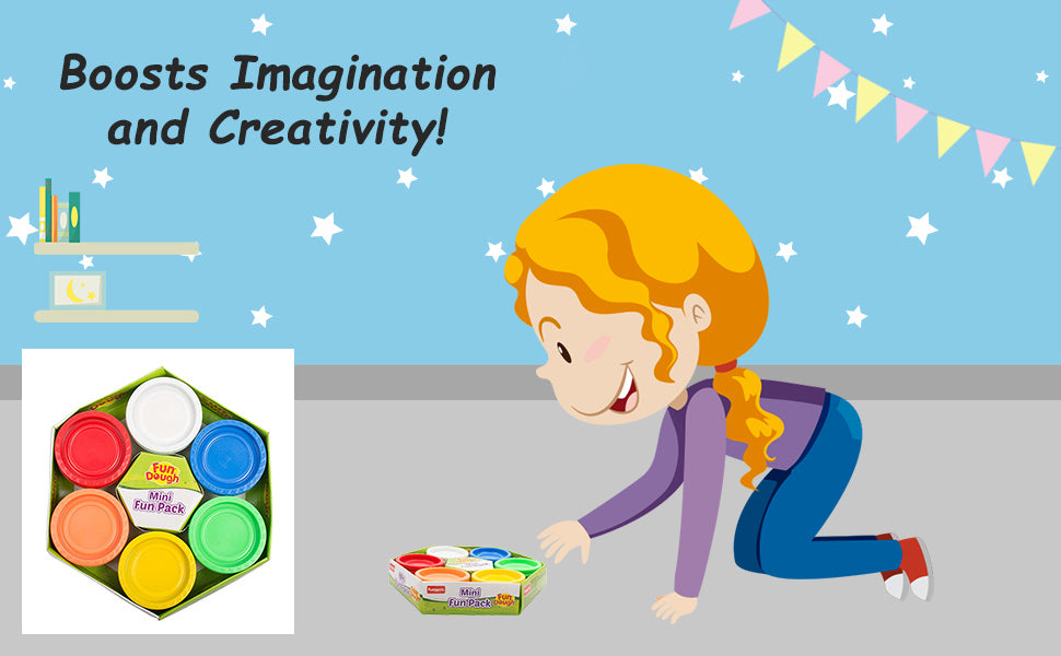 Funskool FunDough Mini Fun Pack – 6 Bright Colors