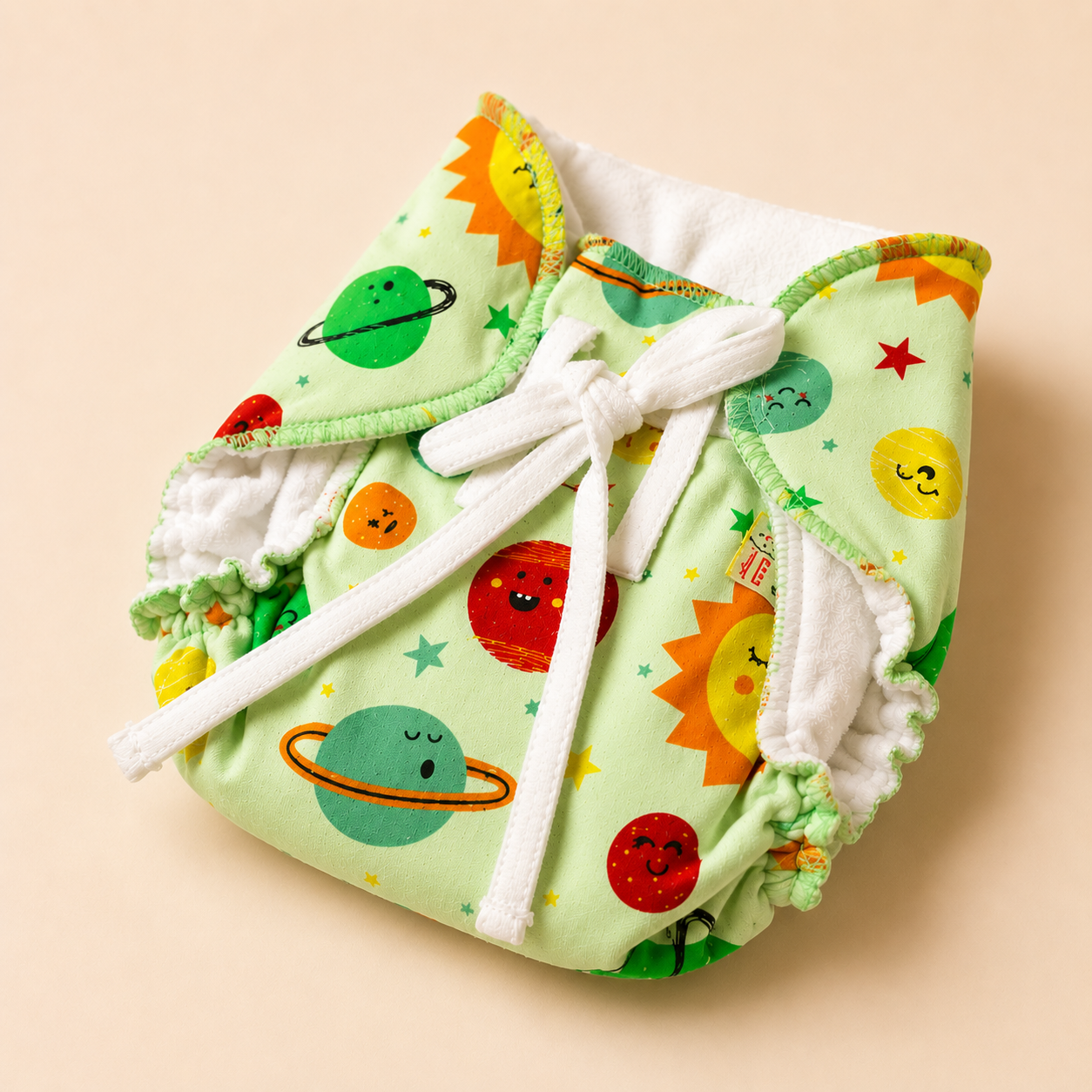 Premium Muslin Organic Cotton Knot Padded Nappy for Newborn Babies (0-3 Months)  Soft, Absorbent & Reusable