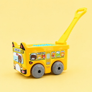 School Bus Pull Wagon with Building Blocks