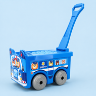 Police Car Pull Wagon with Building Blocks