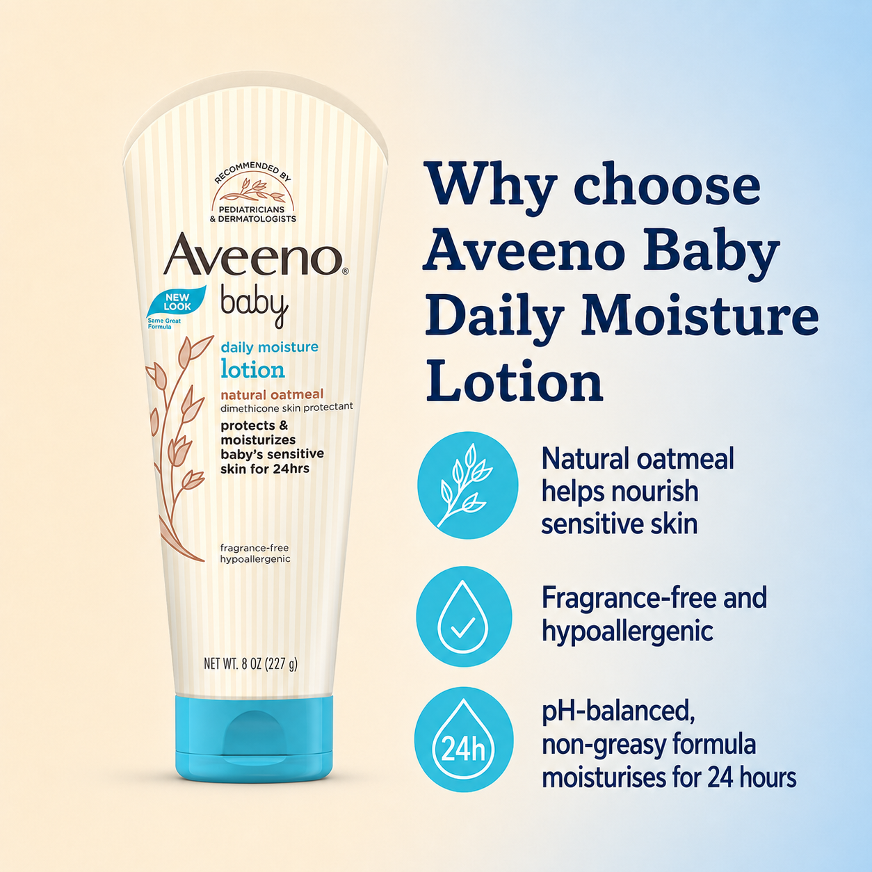 Aveeno Baby Daily Moisture Lotion with Natural Oatmeal – 227 g