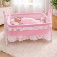 Pink Crown Baby Cradle