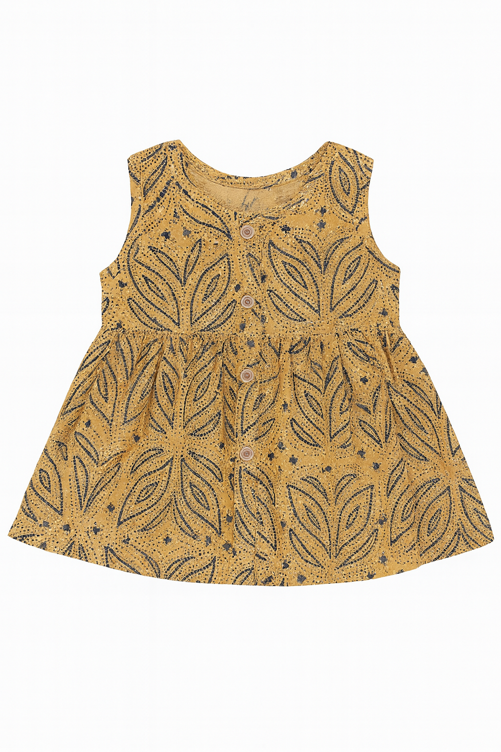 Yellow Leaf Print Dress