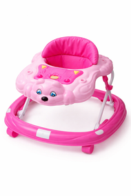 Pink Teddy Foldable Baby Walker