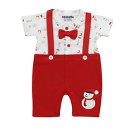 Baby Boy Santa Suspenders Romper Set