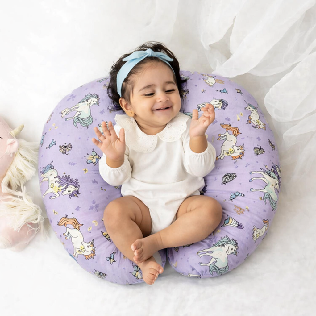 Purple Unicorn Print Feeding Pillow - Mamadada
