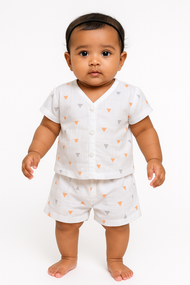 Triangle Minimal Muslin Jabla & Shorts Set