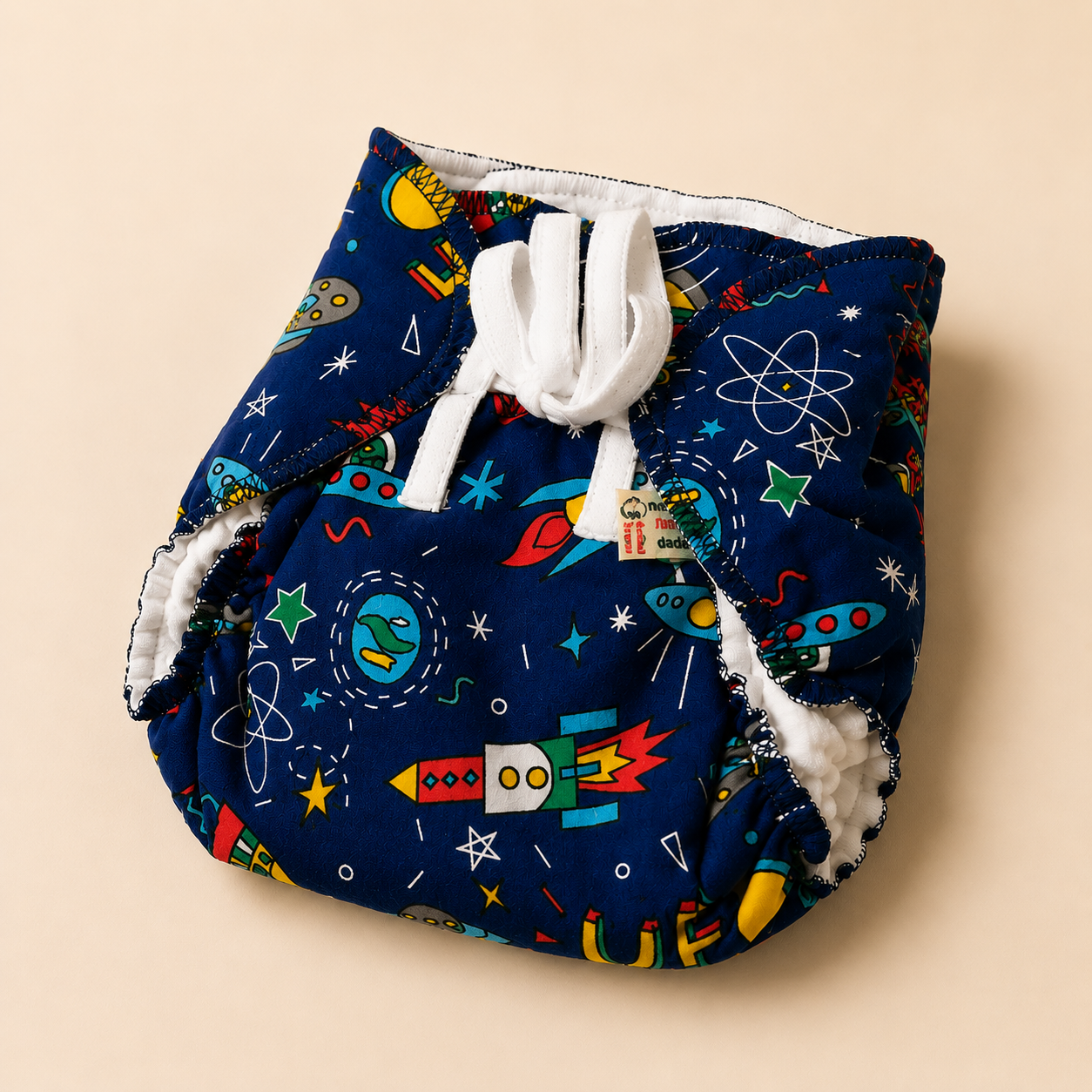 Premium Muslin Organic Cotton Knot Padded Nappy for Newborn Babies (0-3 Months)  Soft, Absorbent & Reusable