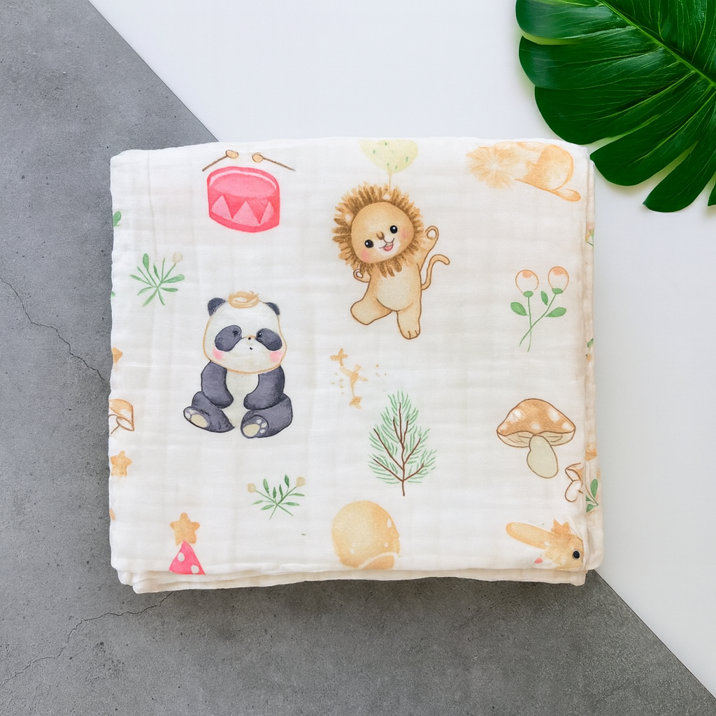 Jungle Friends Muslin Bath Towel