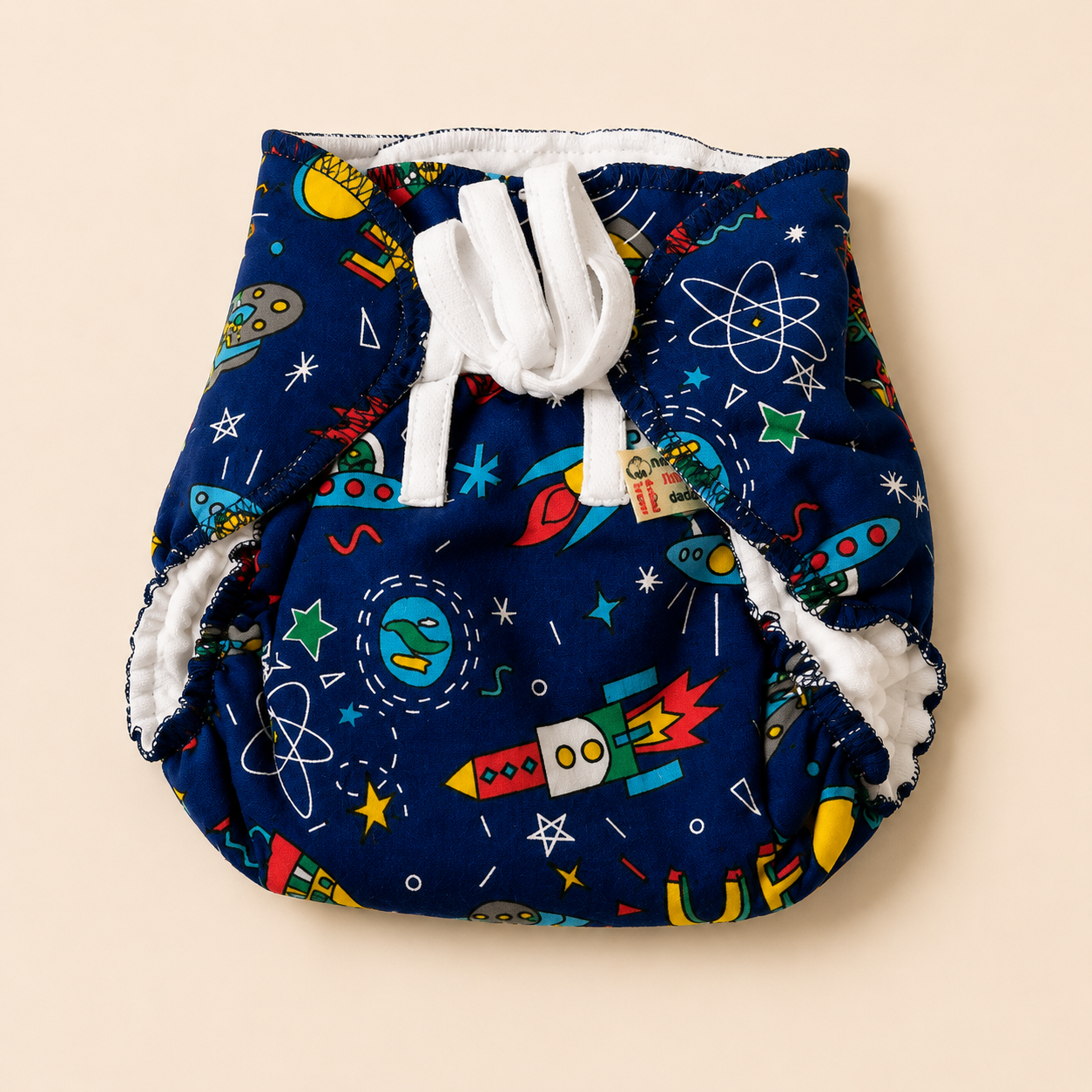 Premium Muslin Organic Cotton Knot Padded Nappy for Newborn Babies (0-3 Months)  Soft, Absorbent & Reusable