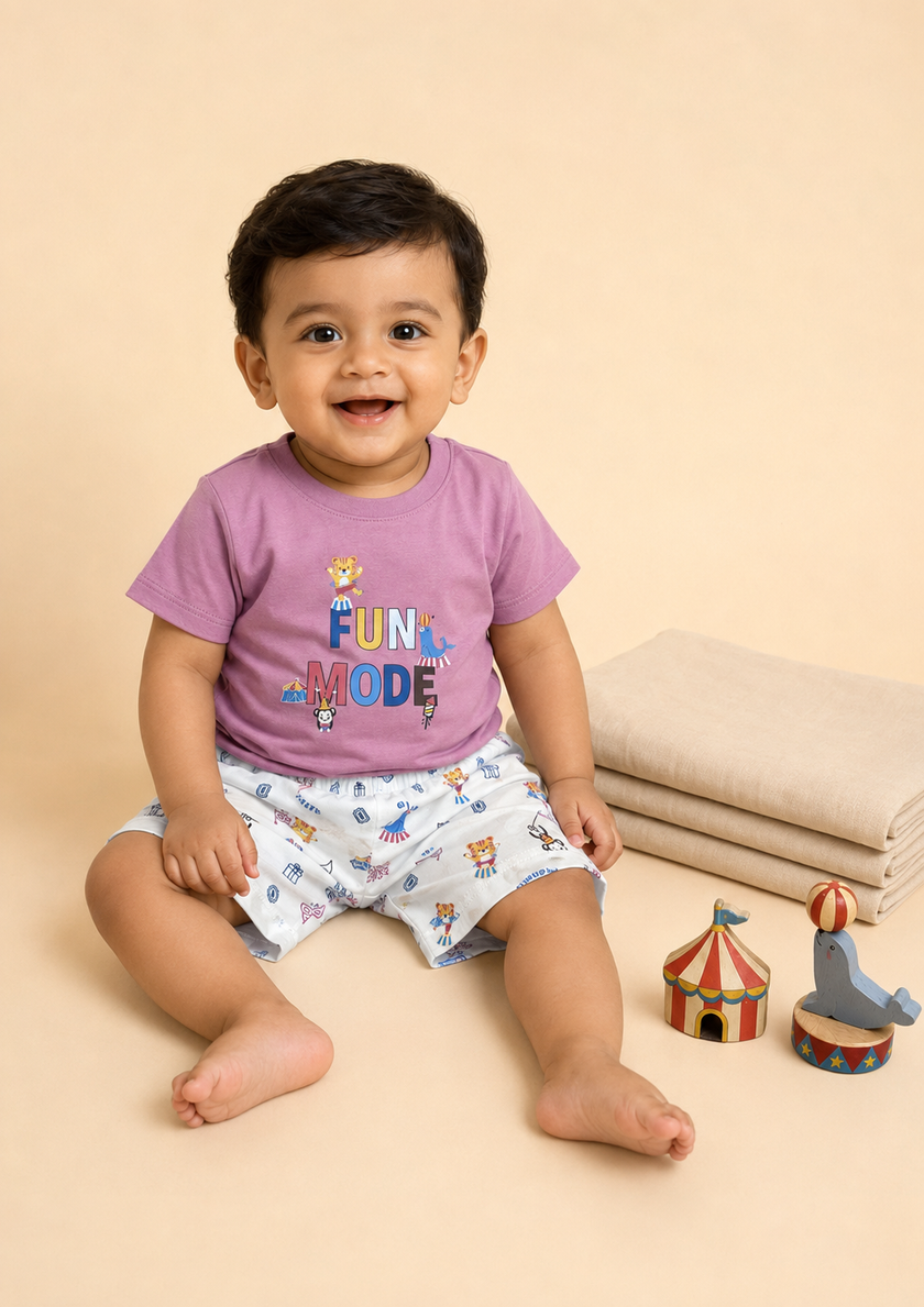 Boys’ Fun Mode Circus Print T-Shirt & Shorts Set