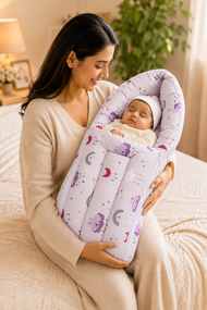 Lavender Dreamy Sky-Print Baby Carry Nest