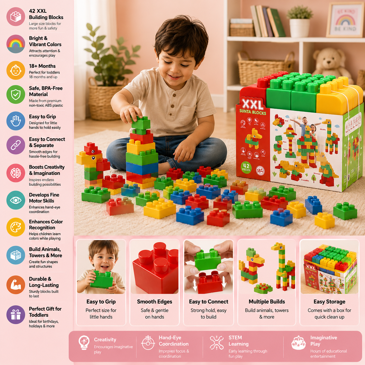 Jumbo Educational Construction Toy for Kids