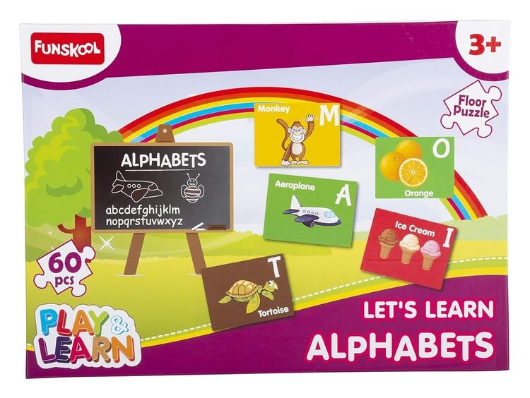 Funskool Play & Learn Alphabets – 60-Piece Educational Floor Puzzle