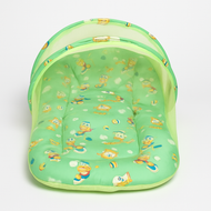 3 in 1 Green Cartoon Print (Bed with Net, Bolster Bed & Carry Nest)
