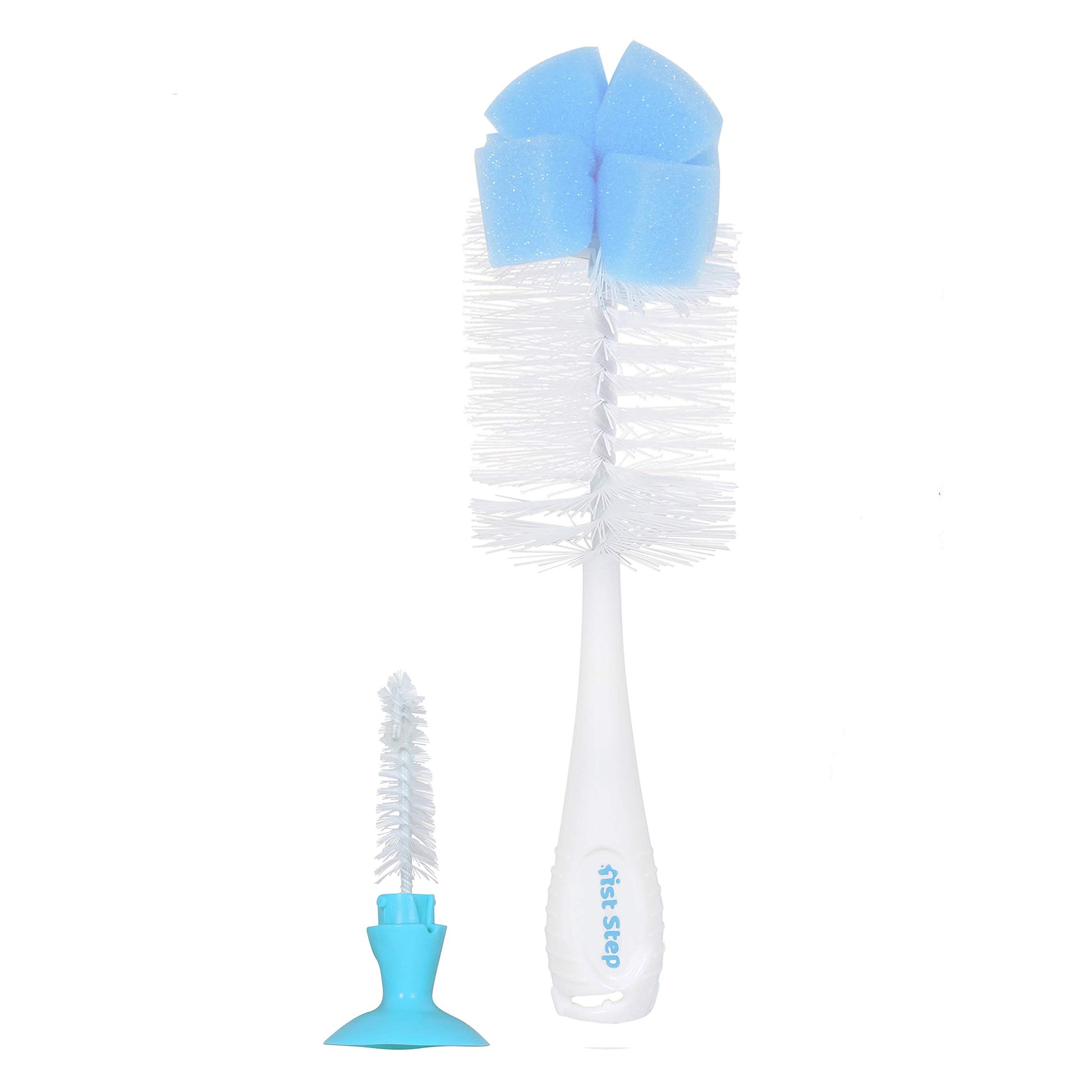 1st Step Bottle and Nipple Cleaning Brush with Nylon bristles for Easy Cleaning (Blue)