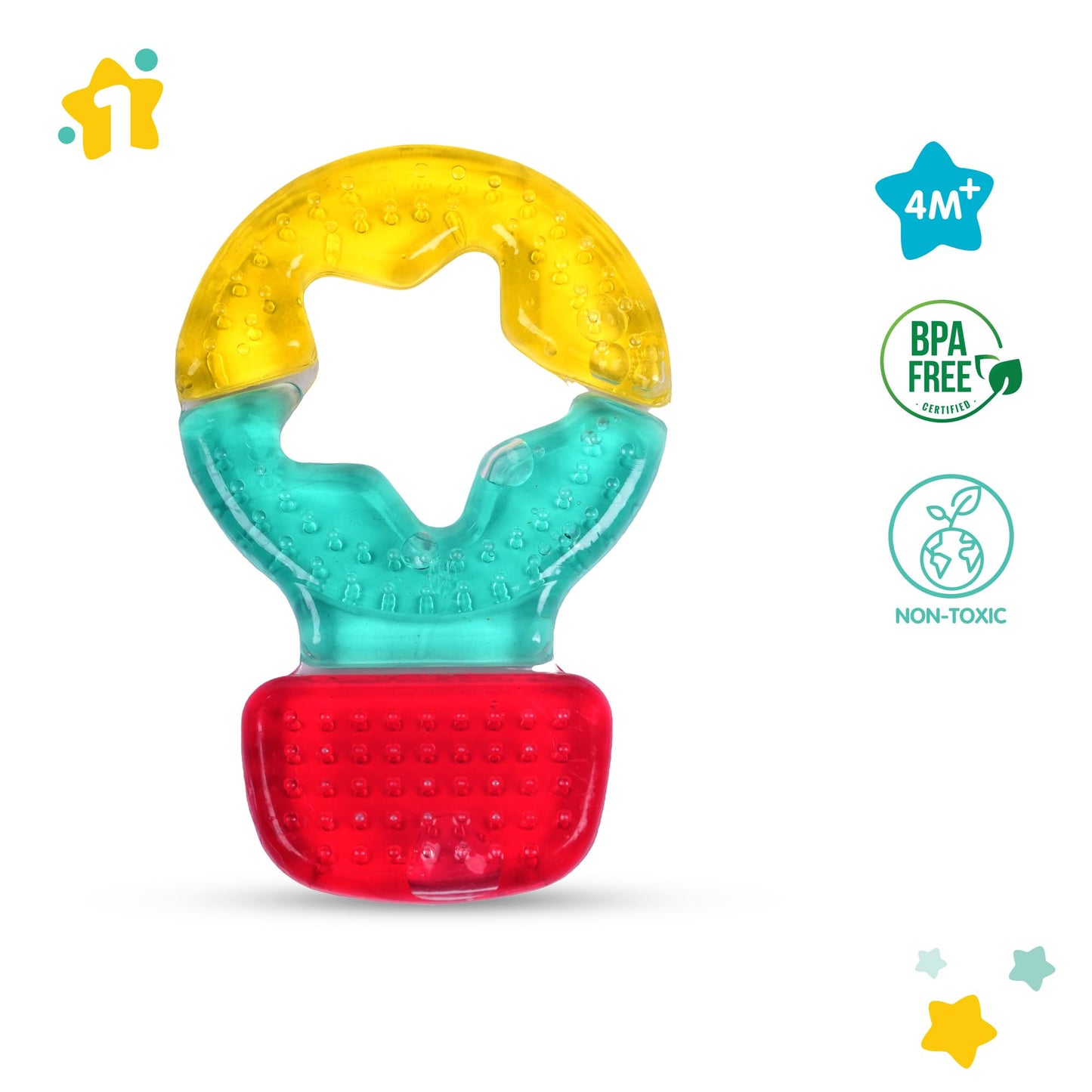 1st Step Water Filled Silicone Baby Cooling Teether Soother, 100% Safe BPA Free 3M+ Teether (Red, Green) - Mamadada