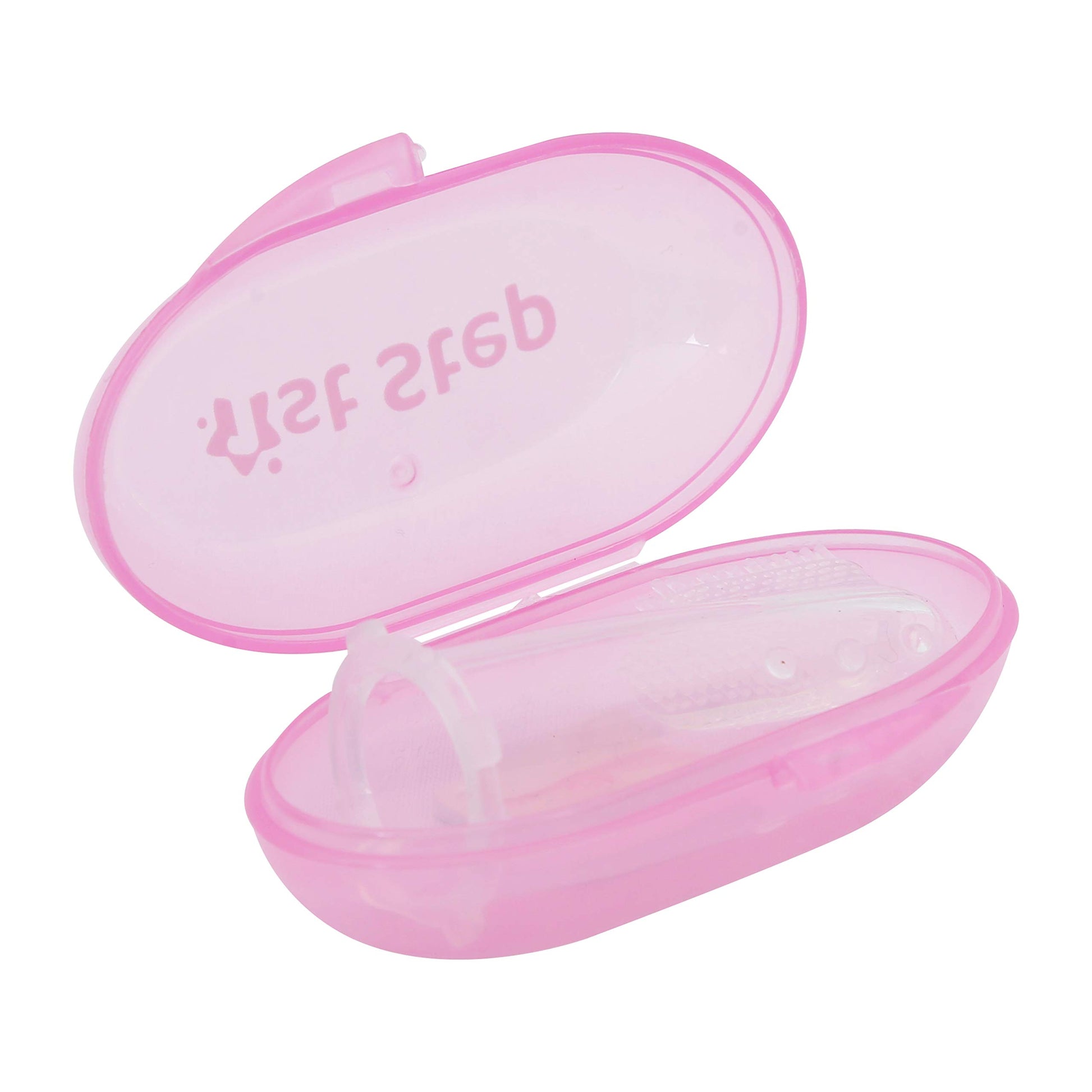 1st Step Silicone Finger Brush Pack of 2 With Carrying Case-Pink
