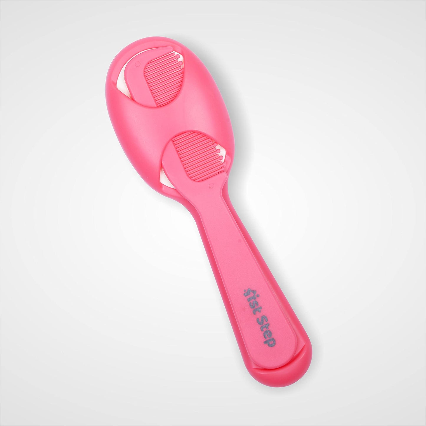1st Step Matte Collection Easy Grip, Compact, Soft & Gentle Comb and Brush Grooming Set - pink - Mamadada