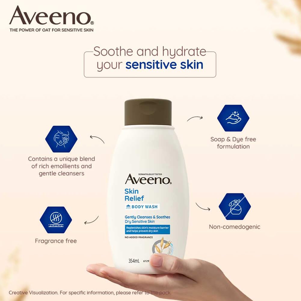 Aveeno Skin Relief Body Wash for Sensitive Dry Skin 354ml