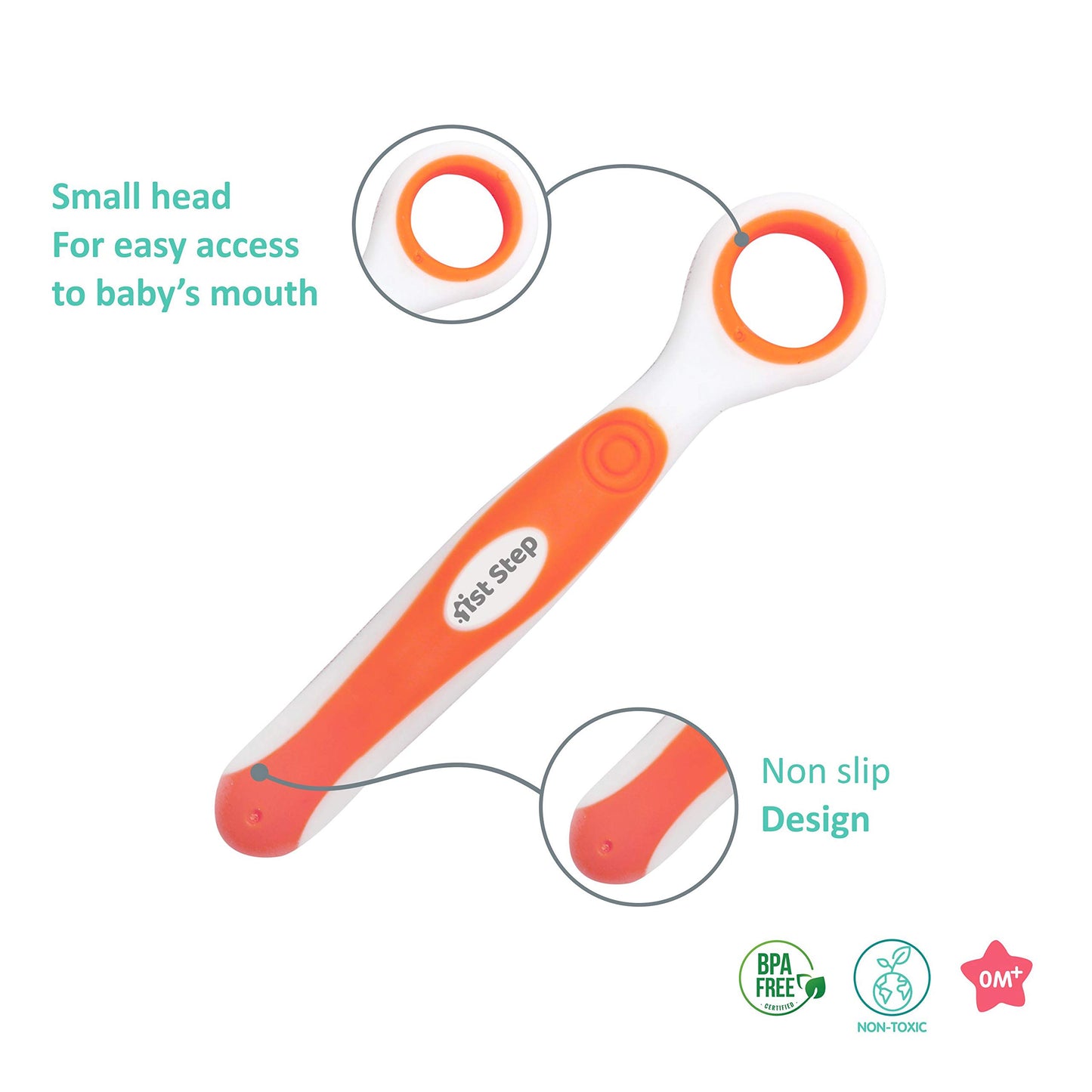 1st Step BPA Free Tongue Cleaner-Orange - Mamadada