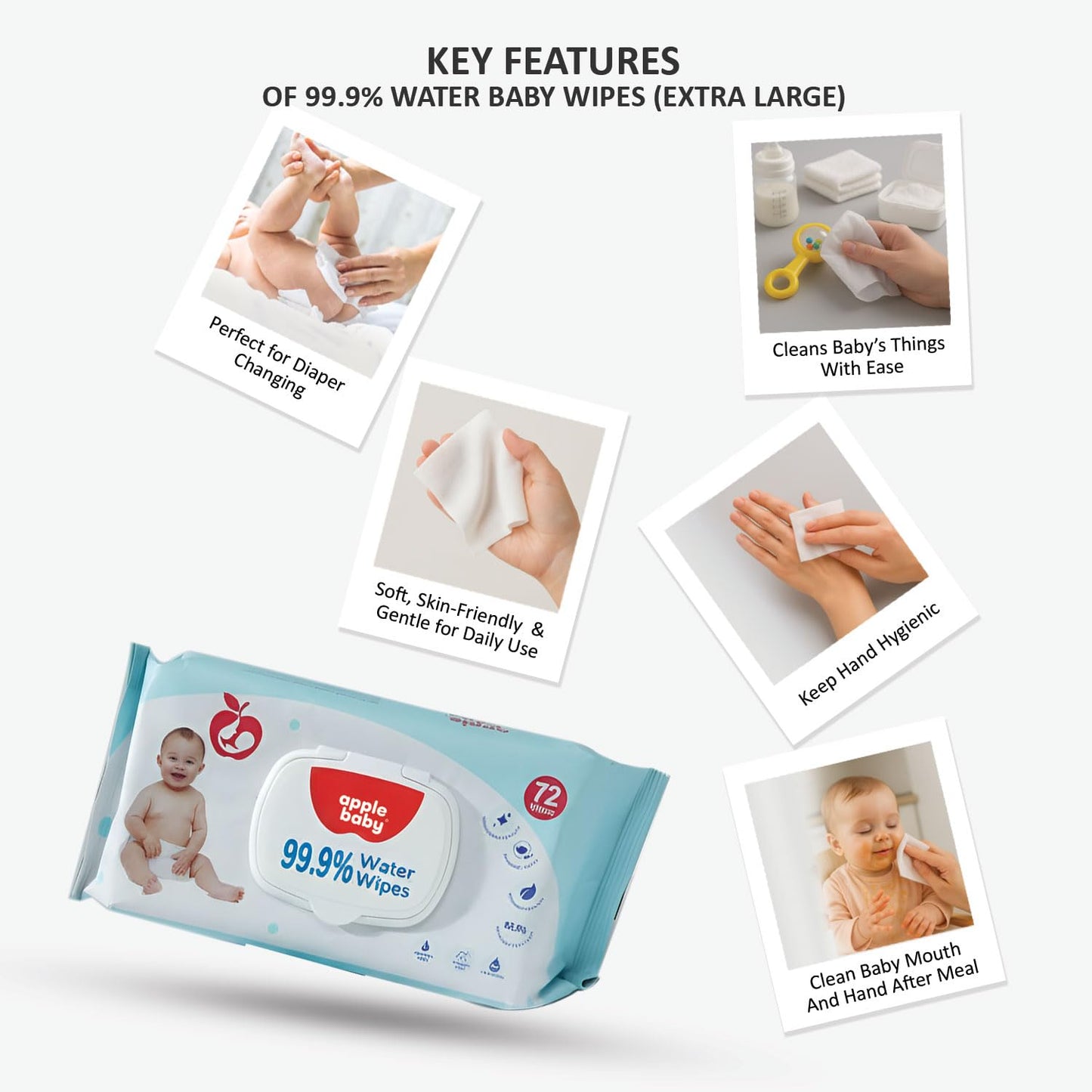 Apple Baby 99%Wipes Buy1Get1 for Babies & Kids - Mamadada