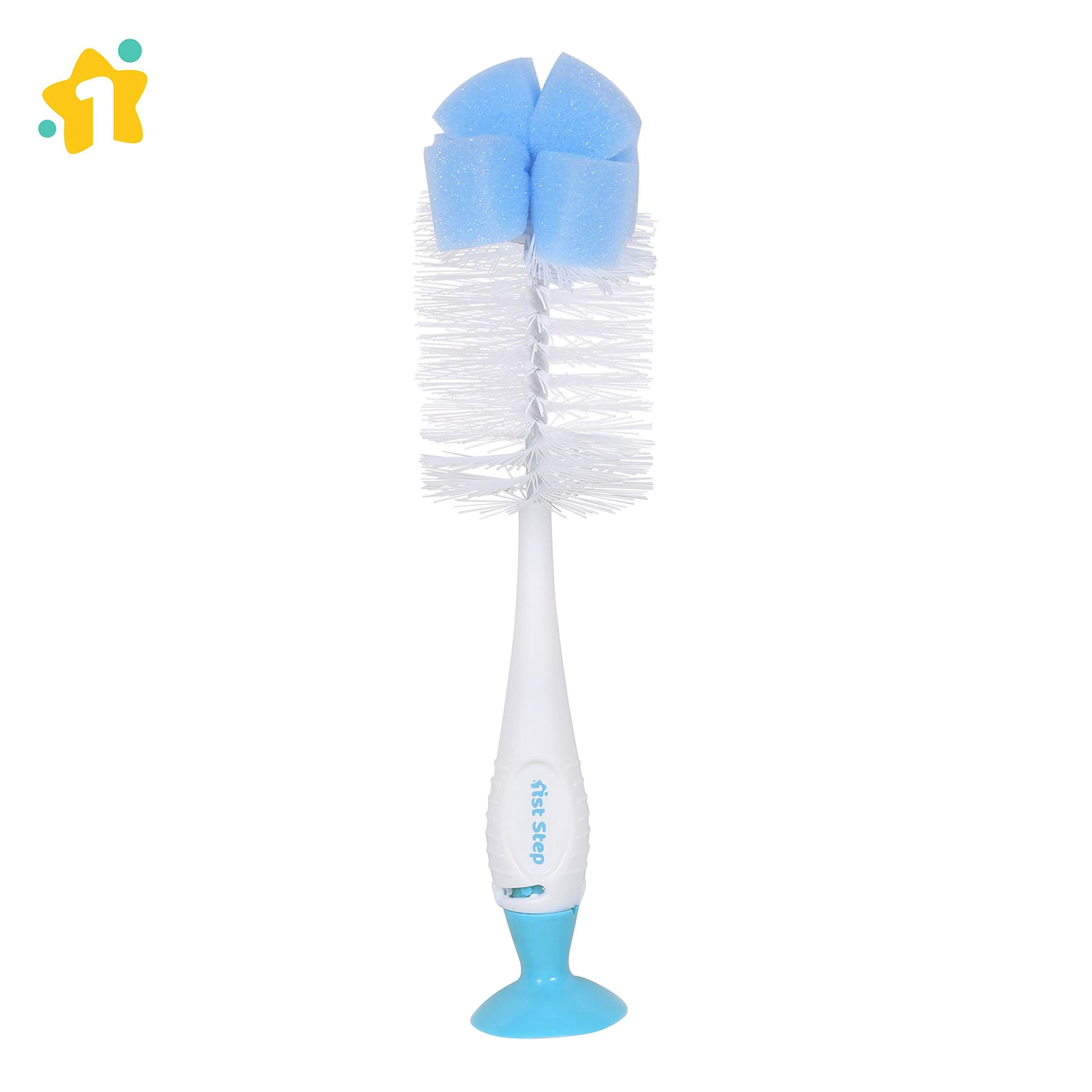 1st Step Bottle and Nipple Cleaning Brush with Nylon bristles for Easy Cleaning (Blue)