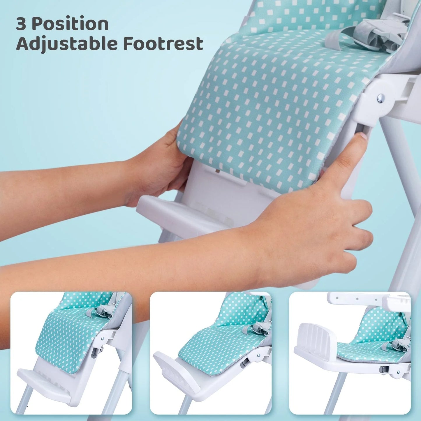 R for Rabbit Marshmallow Lite High Chair- Blue