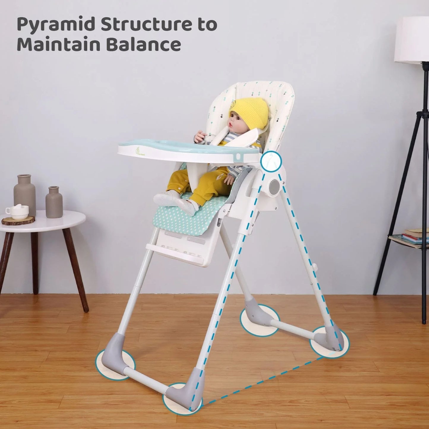 R for Rabbit Marshmallow Lite High Chair- Blue