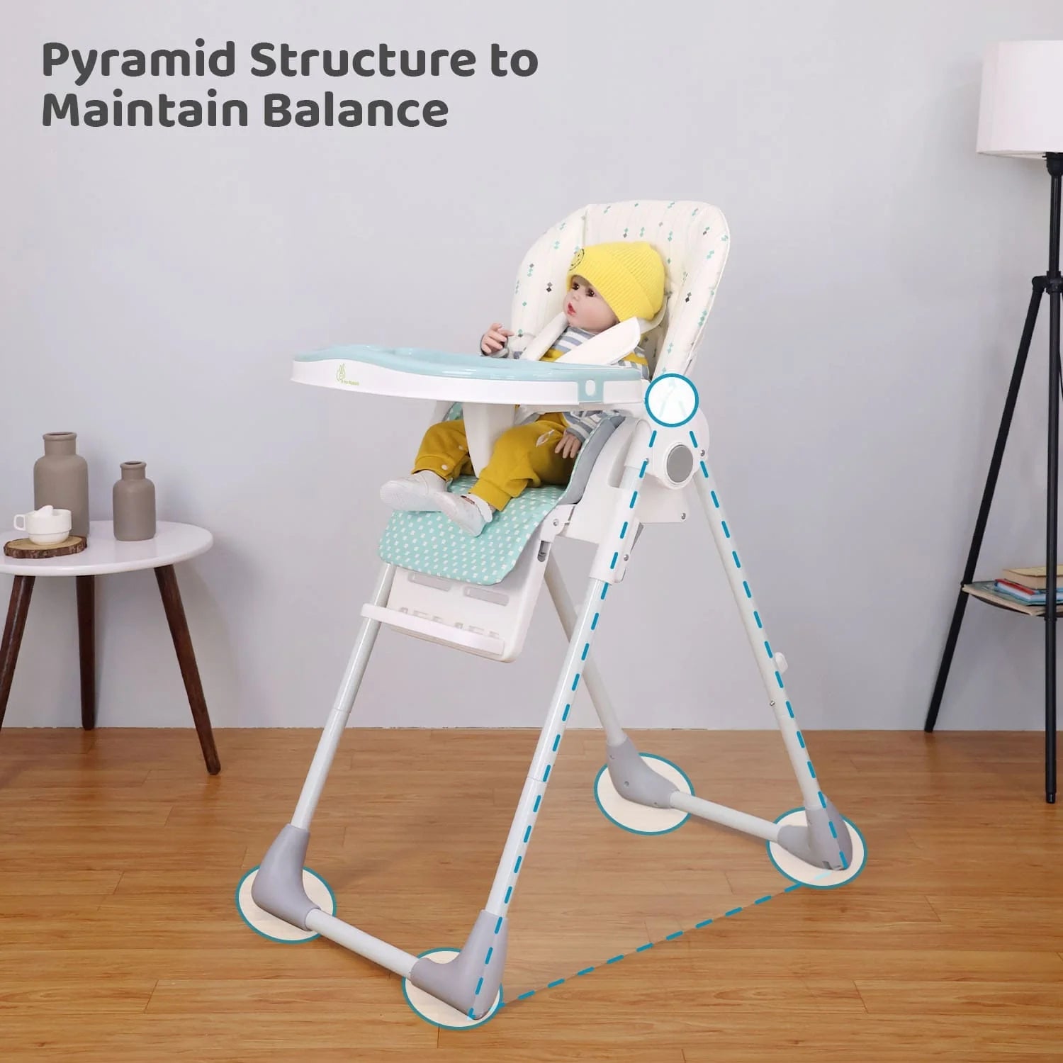 R for Rabbit Marshmallow Lite High Chair- Blue