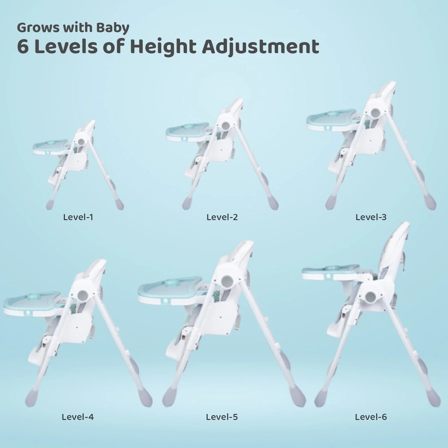 R for Rabbit Marshmallow Lite High Chair- Blue