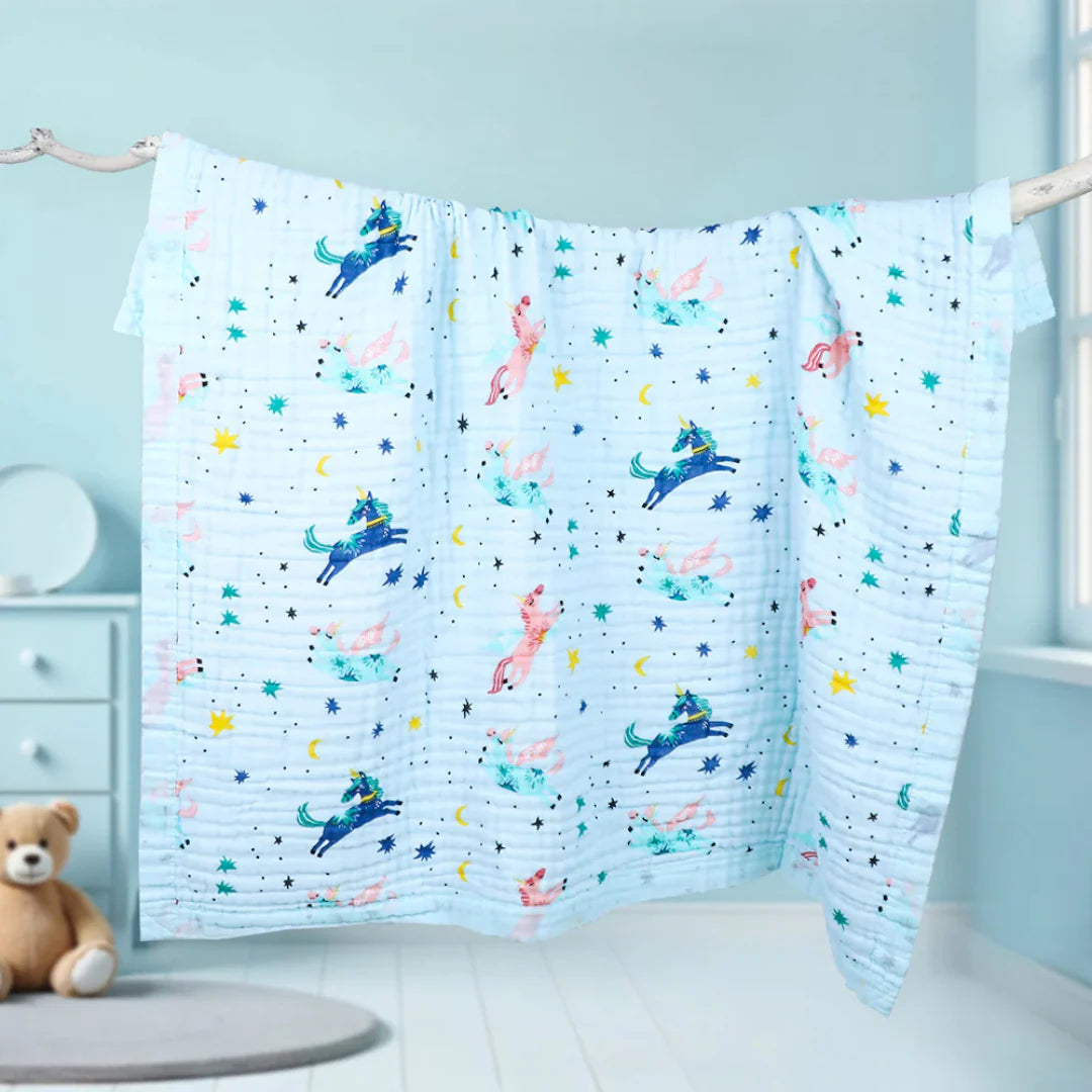 Magic Unicorn Muslin Baby Blanket