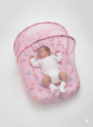 Baby Pink Mosquito Net Sleeping Bed