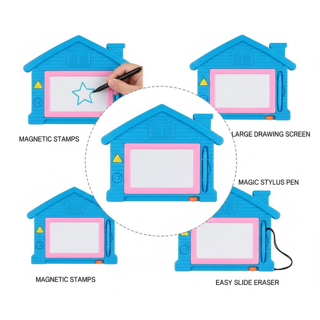Kids Magnetic Drawing & Writing Board – House Shape - Mamadada