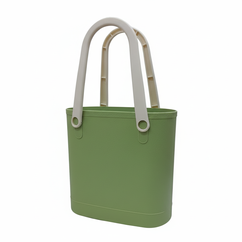 Green & Cream Colorblock Silicone Tote Bag - Mamadada