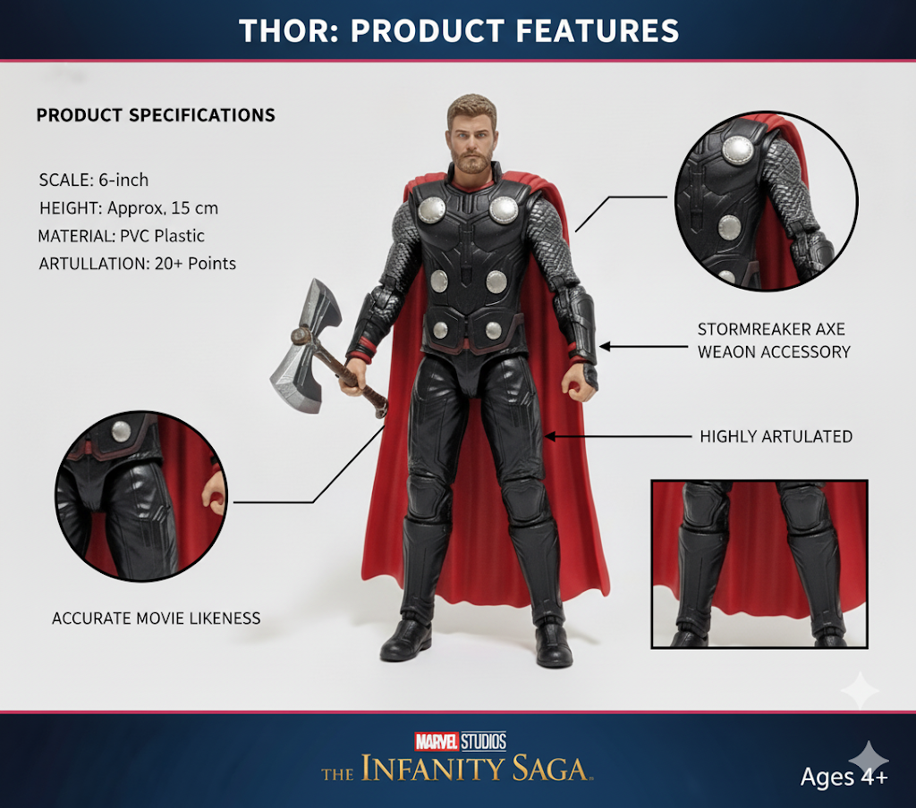 Thor Action Figure – Avengers Endgame Edition - Mamadada