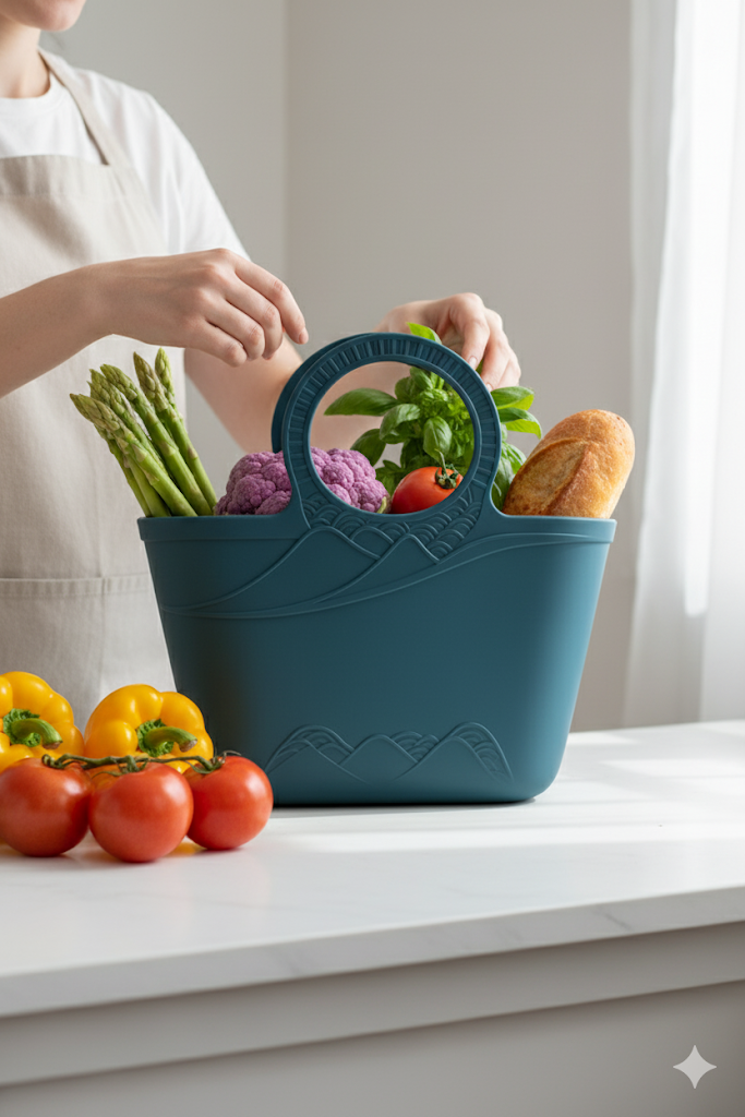 Round Handle Designer Plastic Baskets – Elegant & Durable