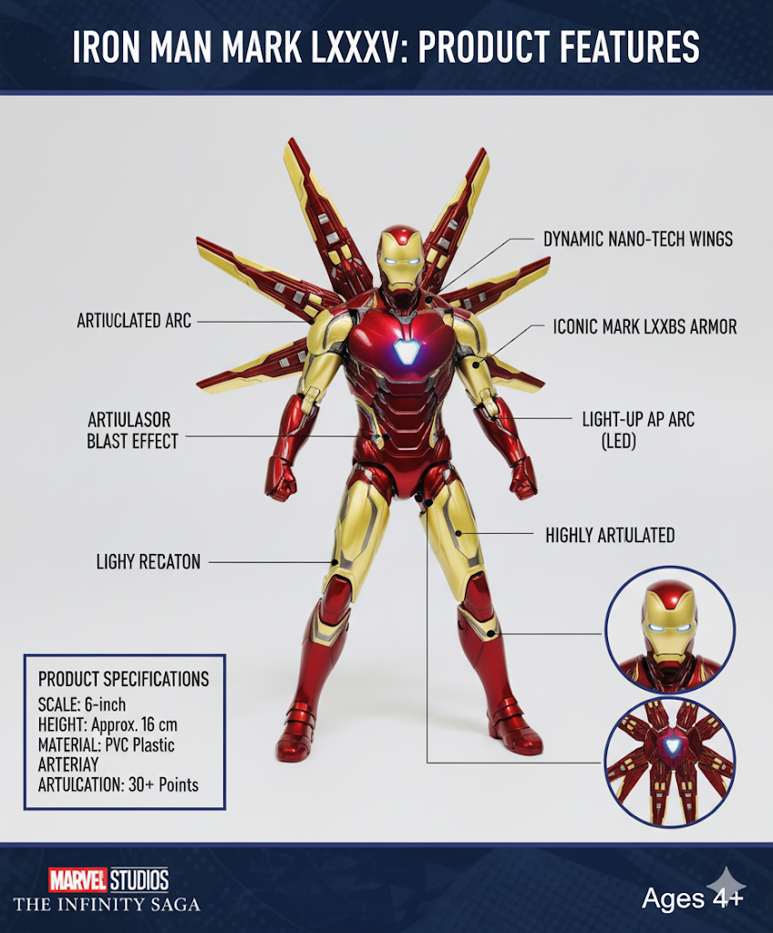 Iron Man Action Figure – Avengers Endgame Edition - Mamadada