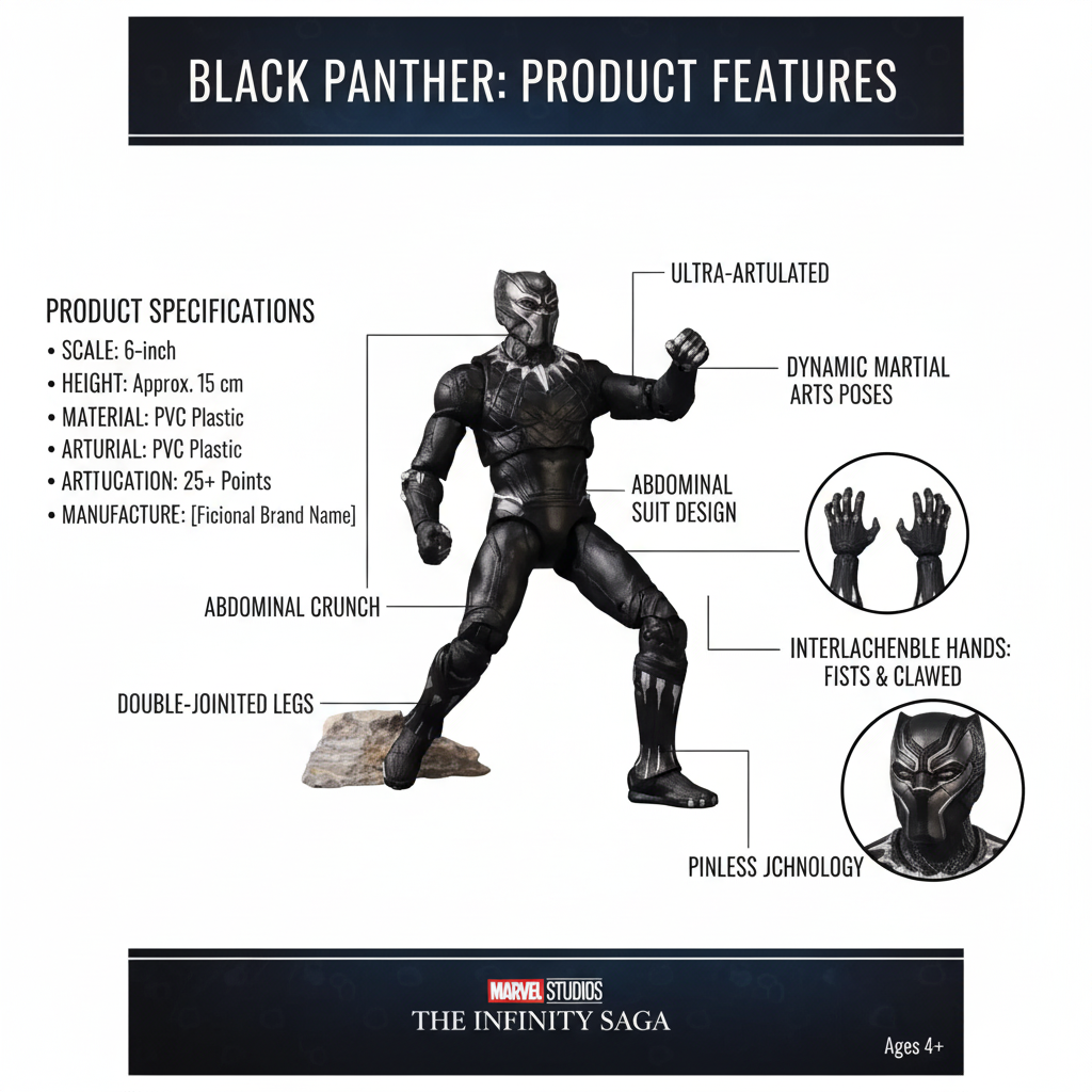 Black Panther Action Figure – The Infinity Saga Collection - Mamadada