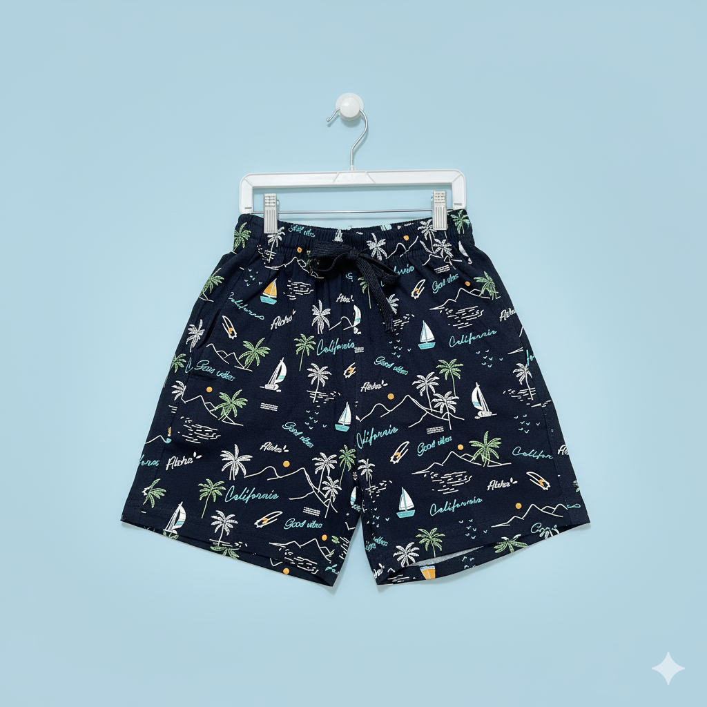 Boys Printed Cotton Shorts – Adventure, Cycle, Beach & Graphic Prints
