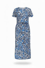 Ocean Shells Feeding Maxi Dress