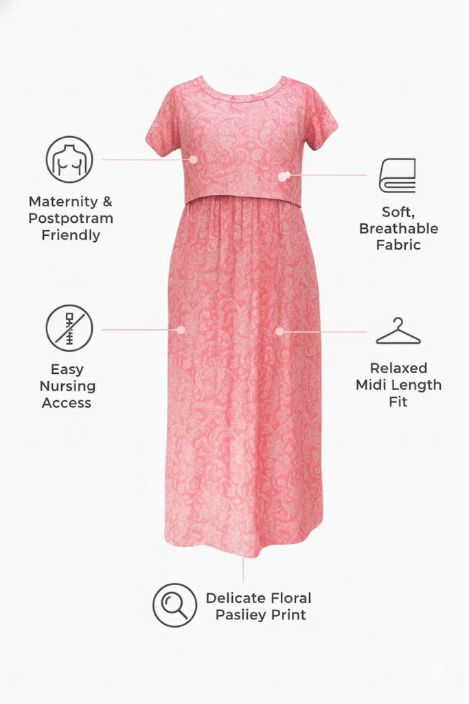 Blush Paisley Feeding Maxi Dress